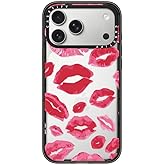 CASETiFY Impact iPhone 17 Pro Max Case [Slim/Wireless Charging Compatible / 8.2 ft. 4X Military Grade Drop Protection] - Lipstick Kisses - Clear Black