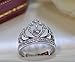 TenFit 925 Silver Princess Crown Ring with CZ Inlaid Fashion Jewelry Engagement Wedding Ring for Women