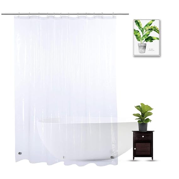 WellColor Shower Curtain Liner 74 inches Long, EVA Heavy