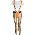 LOADREAM The 5th Fifth Element Role Play Leeloo Costume Orange Suspender Sexy Bodysuit Women Adults Christmas Party Gifts