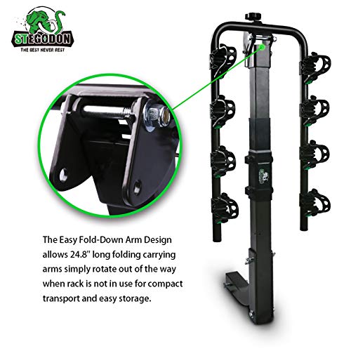 STEGODON 4 Bike Hitch Rack 2'' Hitch Receiver Heavy Duty Bicycle