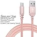 WorCord 2-Pack 6 ft USB C Cable Braided Nylon Type C 1.8m Sync Data & Charging Cable with Reversible Connector for S8, MacBook, Huawei, HTC 10 and Other Type-C Supported Devices - Rose Gold