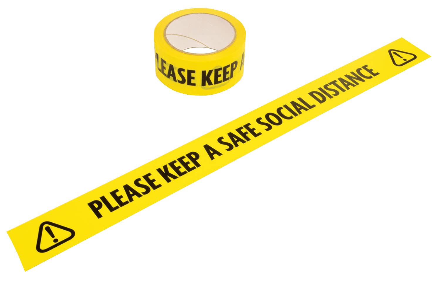 Safe Distance of 2 Metres Warning Tape | 5cm x 33m
