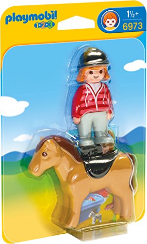 PLAYMOBIL 1.2.3-6973 Reiterin mit Pferd, ab 1.5 Jahren