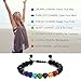 BESKIT Men Women 8mm Lava Rock 7 Chakras Beads Bracelet Braided Rope Gemstones Yoga Bracelet Bangle (2 Pcs Lava Chakra)