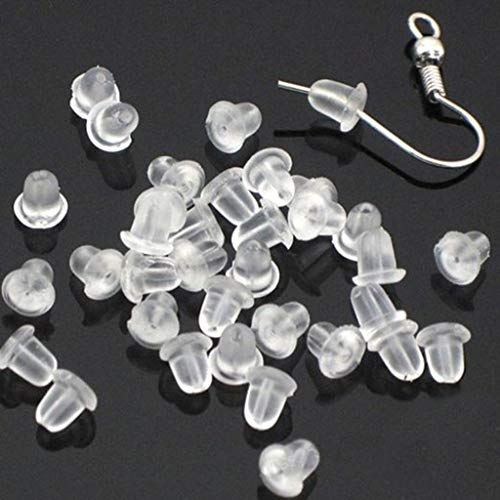 1000 Pieces Clear Earring Backs | Soft Ear Safety Back Pads | Silicone Bullet Clutch Replacement Earring Stoppers for Fish Hook Earring Studs Hoops