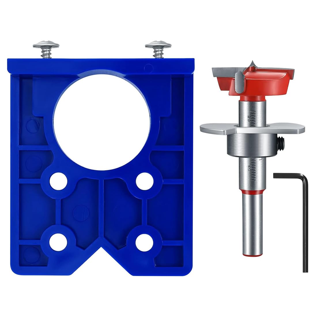 FiTspi 35mm Hinge Jig Drill Bit Set for Cabinet Hinge Mounting Plate