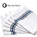 HappyBear Kitchen Dish Towels with Vintage Design,100% Natural Cotton Kitchen Towels (Size: 25.5 x 15.5 inches) - 6 Pack Dish Towel Set - White with Blue Stripe