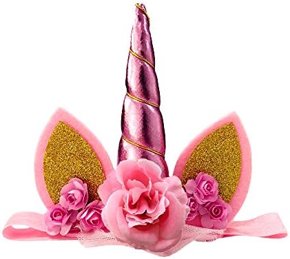 Unicorn Headband Unicorn Birthday Rose Flower Headband Unicorn Party Halloween Christmas Animal Ears ruiqi