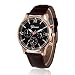 YANG-YI Retro Design Leather Band Round Analog Alloy Quartz Wrist Watch Men (Brown)