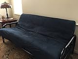 OctoRose FULL Size Zipper Bonded Classic Soft Micro Suede Futon Mattress Covers / Protector (Navy Blue)