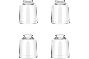 LAMP YU Clear Cylinder Glass Lamp Shade Replacement Globe, 4 Pack Clear Glass Shade Covers Replacements, 4.75in Height, 4in D