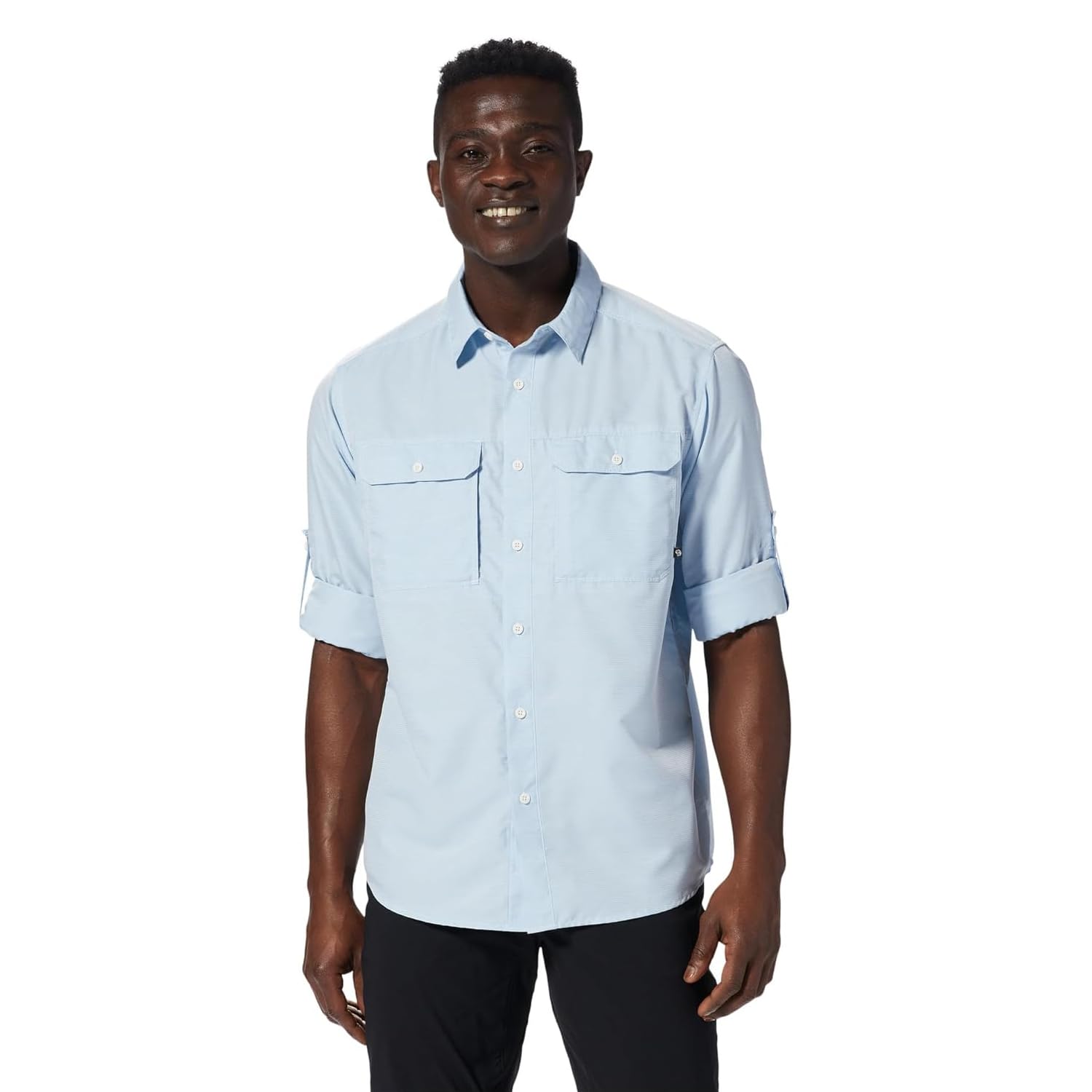 Mountain Hardwear Men’s Canyon Long Sleeve Shirt, Blue Chambray, 2X-Tall