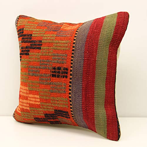 Kilim Pillow 16x16 Inch 40x40 Cm Decorative Pillow Boho Kelim
