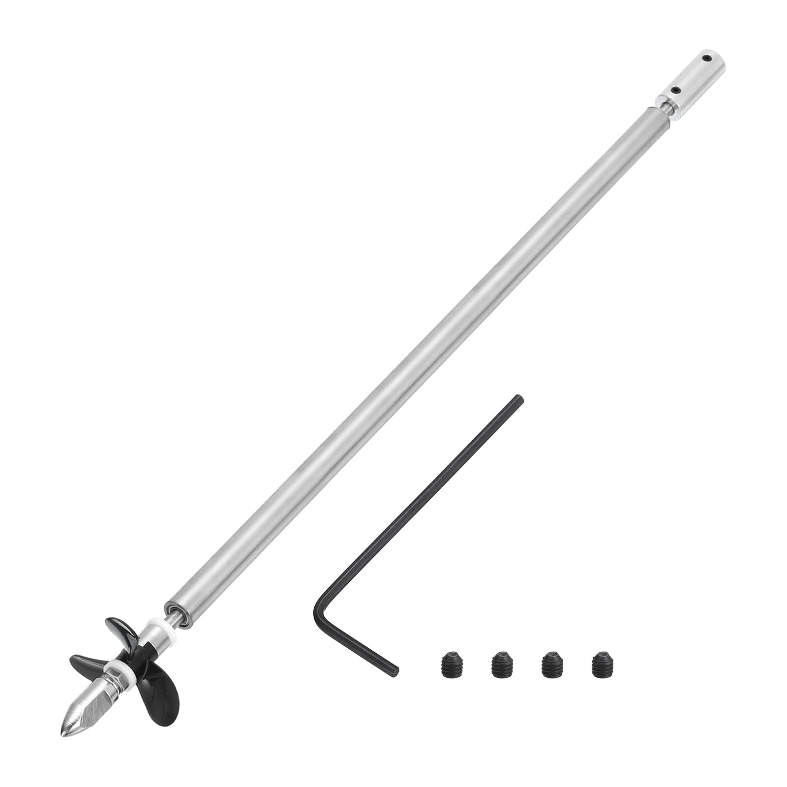 sourcing map Drive Shaft W Propeller and Coupling Joint for RC Boat Coupler Assemble Kit, L300mm Shaft, L25mm Sleeve, D36mm Three Propeller, Fit for 4 mm Motor Shaft — image 1