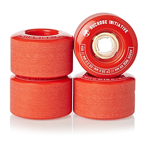 Arbor Vice 80A Skateboard Wheels (Set of 4), Red, 69mm