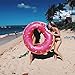 Floatie Kings: Strawberry Frosted Donut Pool Float | Giant Premium Inflatable, Summer Pool or Beach Fun, Strengthened PVC Fabric, Includes Patch Kit