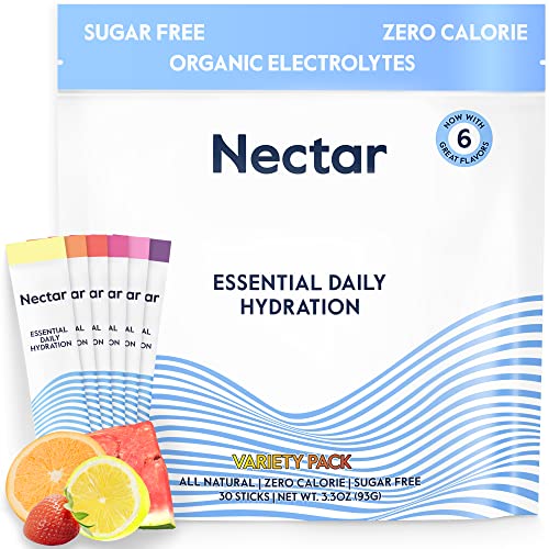 Nectar Hydration Packets Electrolytes Powder Packets No Sugar or Calories Organic Fruit