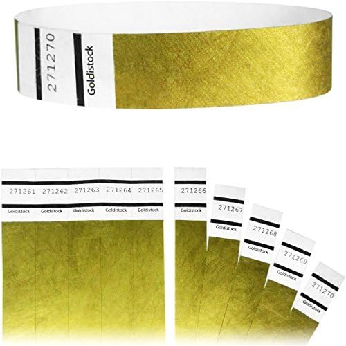 Heavier Tyvek Wristbands 7.5 Mil Goldistock Original Series Metallic