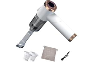 KIKIMO Vacuum Cleaner for Tesla Car Cleaner for Model 3/X/Y/S Portable Cordless Vacuums with LED Light for Tesla Accessories with Powerful Suction 5V/120W/9000Pa Rotatable Vacuum White