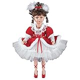 Collections Etc Women's Nancy Red Dress Porcelain Ballerina Doll with Curly Brown Hair