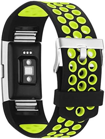 Elftear for Fitbit Charge 2 Bands (5.6"-8.1") Silica gel Soft Silicone Flexiable Adjustable Fashion Replacement Band for Fitbit Charge 2 Smartwatch Heart Rate Fitness Wristband Straps (Green)