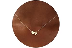 Tasiso Dainty 14K Gold Plated Tiny Heart Initial A-Z Letter Pendant Necklace Stocking Stuffers for Teen Women Adjustable Neck