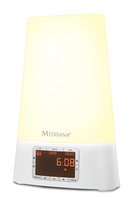 Medisana WL 460 Lichtwecker - Tageslichtwecker mit Snooze-Funktion, MP3-Wiedergabe und FM-Radio- mit 8 verschiedenen Naturklä