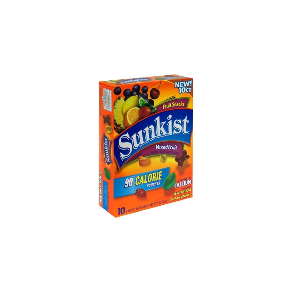 Fruit Shapes Fruit Flavored Snacks, Sunkist Mixed Fruit, 10 Count