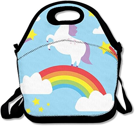 Cute Rainbow Unicorn Lunch Box Tote Bag