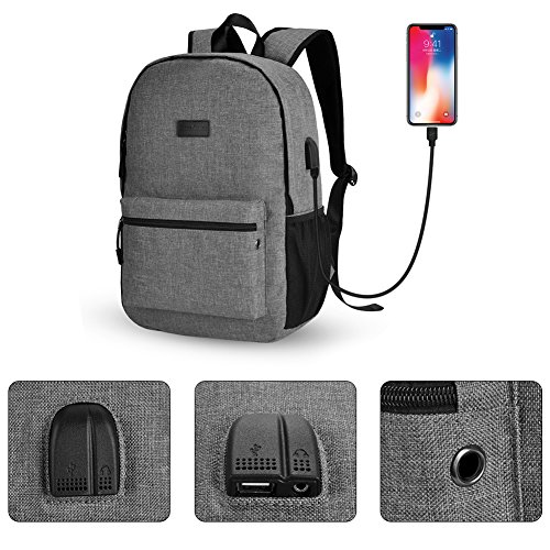 Sunny Snowy High School Backpack,15.6 Inch Laptop Backpack for Men Women,Travel Backpack with Headphone Port (Gray)