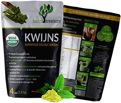 Ceremonial Grade Matcha - Organic Matcha Green Tea Powder – MIXES EASY (4oz) HIGHEST QUALITY, Powerful Antioxidant, Superfood, with L Theanine, – Perfect for Tea Ceremonies,Vegan, Gluten &amp; Sugar Free