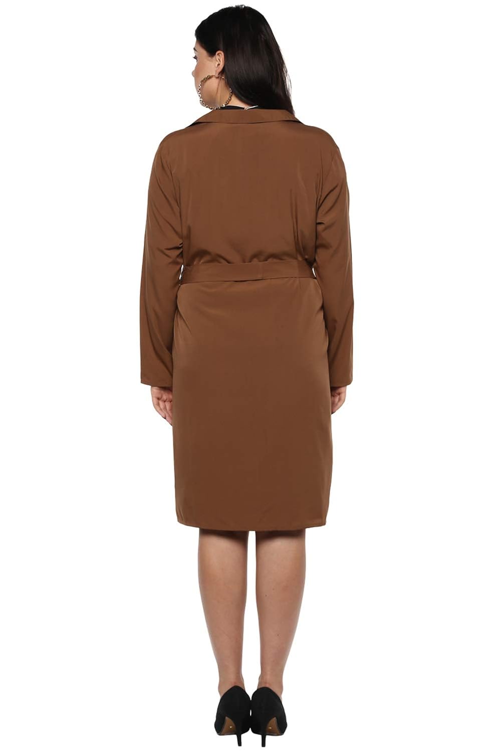 lastinch brown plus size trench coat