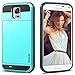 Vofolen Case for Galaxy S5 Case Hybrid Cover Galaxy S5 Wallet Case Shock Absorption Rubber Soft Bumper Armor Anti-Scratch Protective Shell with Slide Card Holder Slot for Samsung Galaxy S5 Light Blue