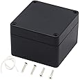 Junction Box, Zulkit Project Box IP65 Waterproof Outdoor Box ABS Plastic Electrical Boxes Electronic Enclosure Black 3.27 x 3.19 x 2.20 inch (83 x 81 x 56mm)(Pack of 1)