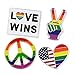 PinMart Gay Pride Rainbow Flag Love Wins LGBT Enamel Lapel Pin Set