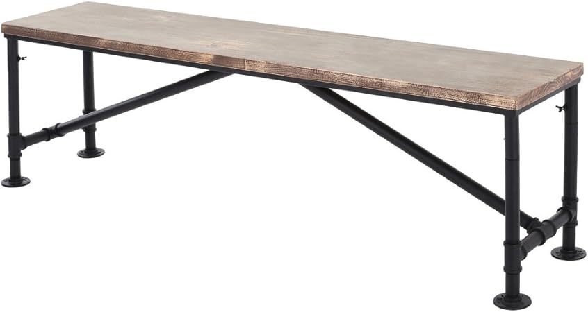 IKAYAA - Silla Larga de Madera de Pino Natural 160x35x45cm de Estilo