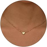 AIBEIOU 18K Gold Plated Personalized Heart Necklace for Women - Dainty Adjustable Tiny Pendant with Letter Charm
