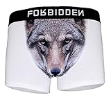 Sandbank Men's Sexy Cute 3D Animal Wolf Print Bulge Pouch Boxer Briefs Underwear