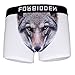 Sandbank Men's Sexy Cute 3D Animal Wolf Print Bulge Pouch Boxer Briefs Underwear