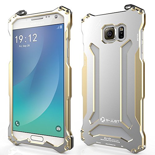Galaxy Note 5 Case, bpowe Aluminum Metal Shock Proof Frame Bumper Double Color Oxidation Aluminum Metal Protective Case Cover for Samsung Galaxy Note 5 (Gold)