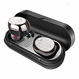 2019 Update True Wireless Earbuds Bluetooth Headphones, HAOMUK Bluetooth Headset with Charging Case, Noise Cancelling Sweat Proof in-Ear Earphones with Built-in Microphone for Business Running Sport
