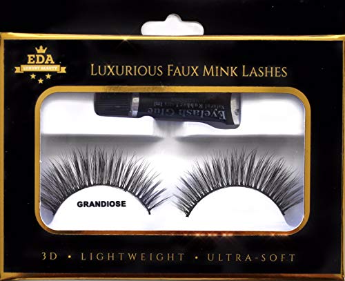 EDA LUXURY BEAUTY GRANDIOSE 3D Faux Mink False Lashes | Super Soft Natural Look | Full Volume | Extra Long Length | Eyelash Extensions | Winged Cat Eye Effect | Vegan & Cruelty-Free | Fake Eyelashes 1 EDA LUXURY BEAUTY GRANDIOSE 3D Faux Mink False Lashes | Super Soft Natural Look | Full Volume | Extra Long Length | Eyelash Extensions | Winged Cat Eye Effect | Vegan & Cruelty-Free | Fake Eyelashes