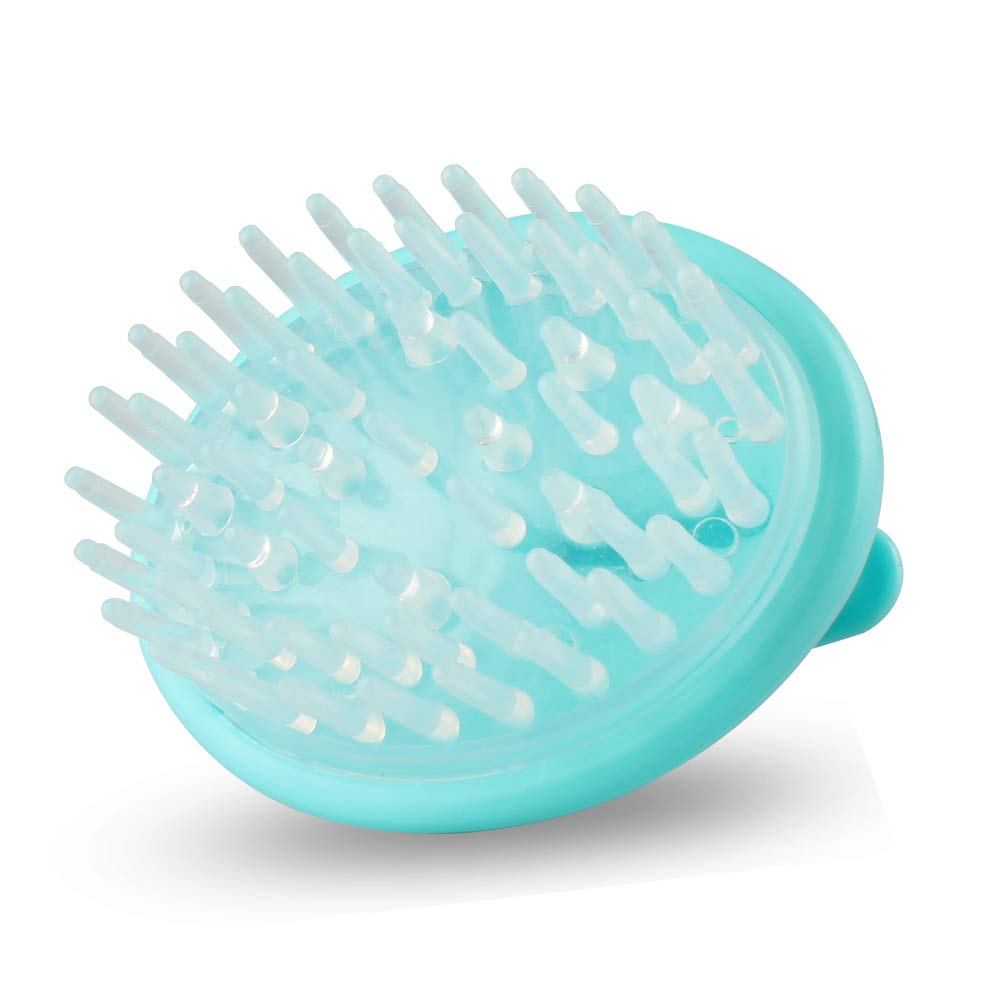 Silicone Hair Scalp Brush Shampoo Massager, Shampoo Comb Body Washing Clean Massager Blue