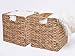 StorageWorks Wicker Baskets for Storage with Liners, Water Hyacinth Storage Baskets for Organizing, Handwoven Wicker Storage Cubes, Medium, 2 Pack