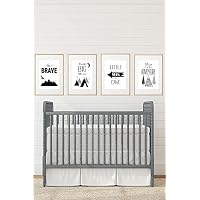 Silly Goose Gifts Black White Grey Adventure Themed Children Wall Decor (Set of Four) Brave Little Man Cave