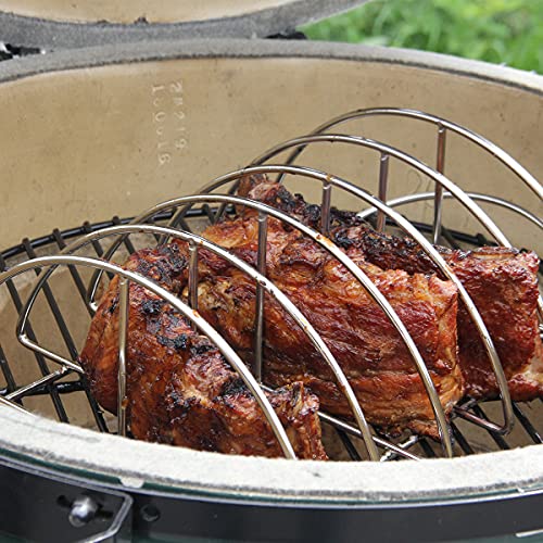 OLAMO Rib Rack for Smoking, Rib Rack for Smokers and Grills, Stainless