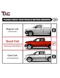 TAC Pasos laterales para Dodge RAM 1500 Quad cabina de pastilla de acero inoxidable de 3.0 in, barras laterales para Nerf, barras de paso, patines fuera de carretera accesorios exteriores (2 piezas)
