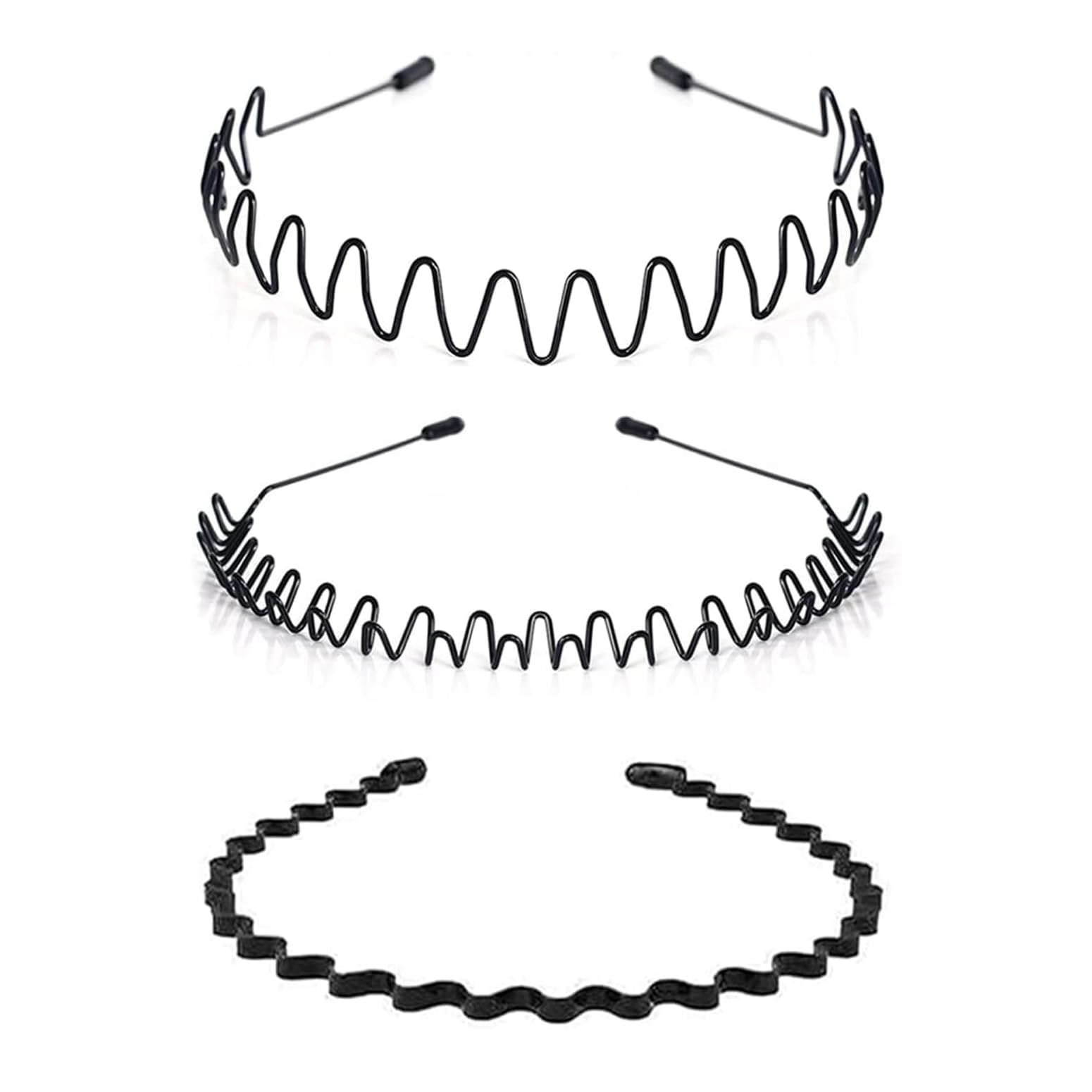 Mens Hair Band Sports Hair Bands For Men, Non-Slip Fashion Headband for Long Hair,Metal Hair Band For Men, Hair Hoop For Outdoor Sports,Daily Wear (3 Pieces)