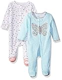 Carter's Baby Girls' 2-Pack Cotton Sleep and Play, Butterfly/dot, 3 Months